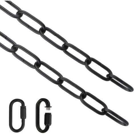 Lichterkette, 1,8 m lange schwarze Lichterkette, Metall-Kronleuchterkette