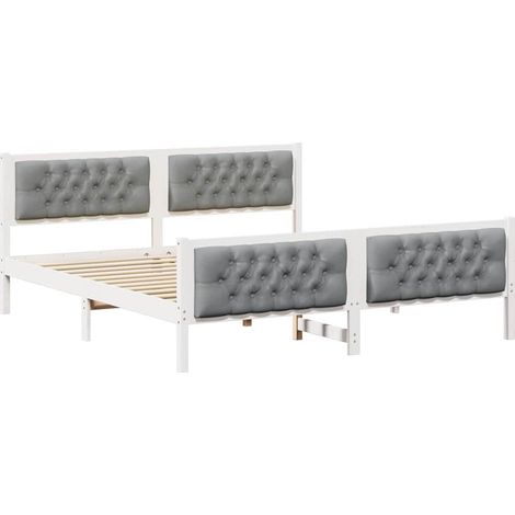 Maison Exclusive - Bettrahmen Hellgrau 180 x 200 cm Massives Kief