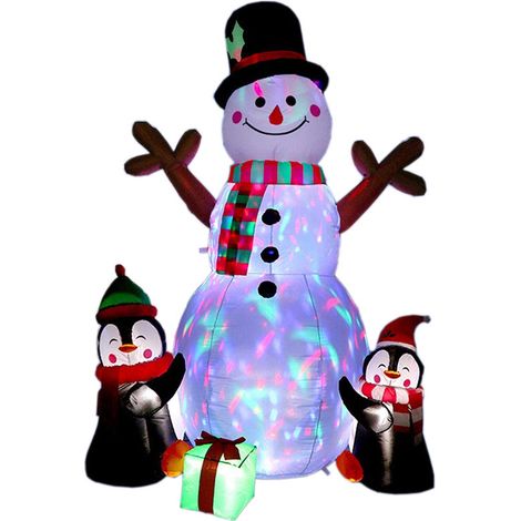 Decorative LED Inflatable Snowman - Fan Included - Light Decoration Size XL 180cm - Christmas, holiday decoration (1/5)