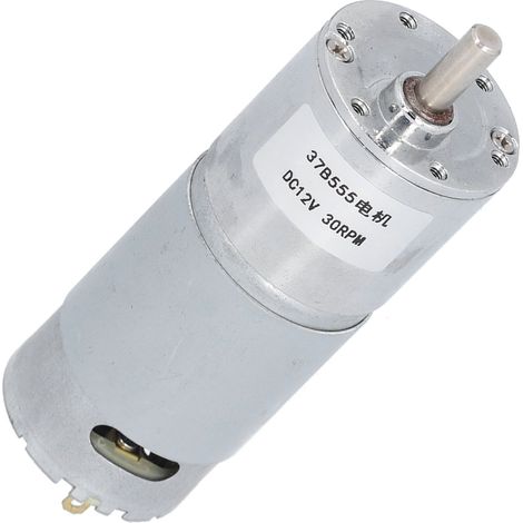 Moteur réducteur industriel 12V CC, 37B555, vitesse 30 tr/min pour systèmes de contrôle.