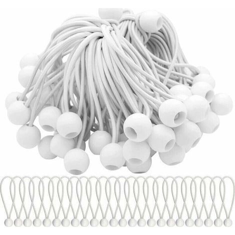 Lot de40 Tendeur Elastique Cordons Élastiques avec Boules Sandow Elastique Boules Elastiques pour chapiteaux, tentes, bannières et bâches - RWTendeur sandow.. (1/4)