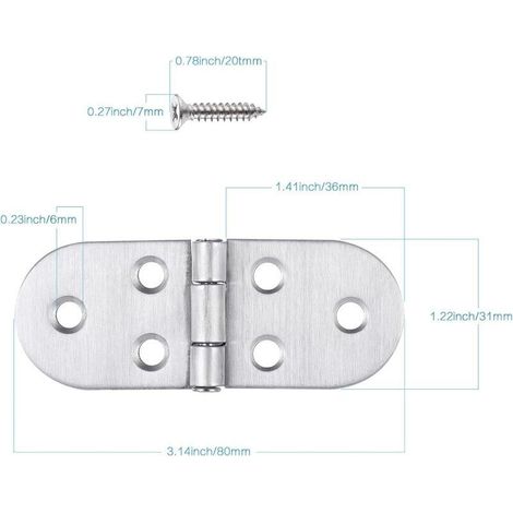 Cerniere in acciaio inox 304 – Confezione da 10 pezzi con viti incluse, montaggio rapido per mobili pieghevoli, porte, portelli e finestre per imbarcazioni.