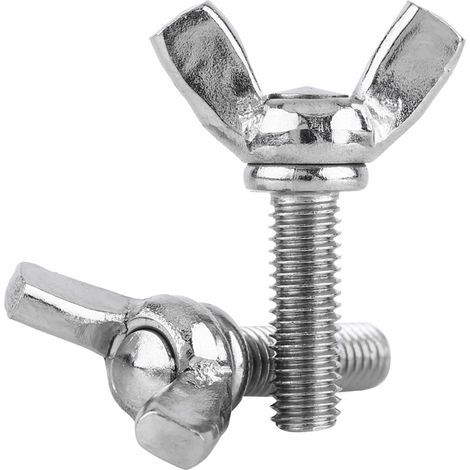 Boulon à vis papillon en acier inoxydable 304 M6 DIN316, 5 pièces (M612) (1/2)