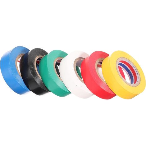 6 Rouleaux Ruban Adhésif Isolant Électrique Pvc 18mm X 20m (1/5)