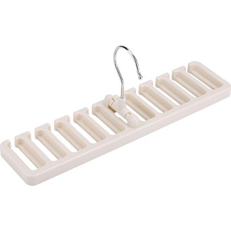 10 slots cravate belt echarpe bracket organizer sturdy in plastic cabinet cabinet gain of place Beige (1/5)
