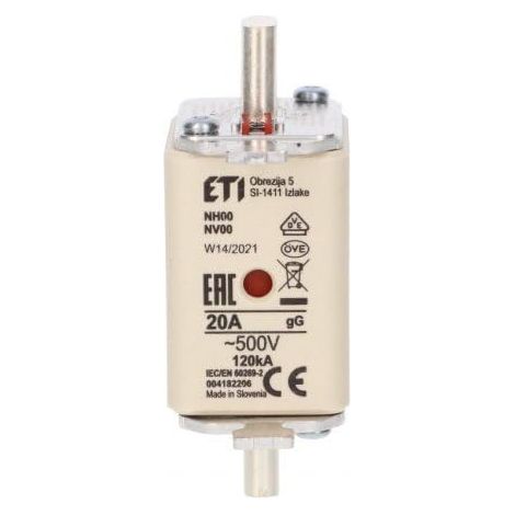 FUSIBLE KOMBI NH00 GG 20A/500V 004182206 /3ST./ETIPOLAM 3838895353577