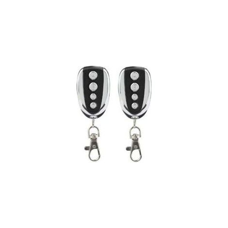 Lot de 2 télécommandes universelles pour portes de garage et portails, 433,9 MHz, quatre canaux – Remplacement idéal 54x34x1- Crezuo (1/4)