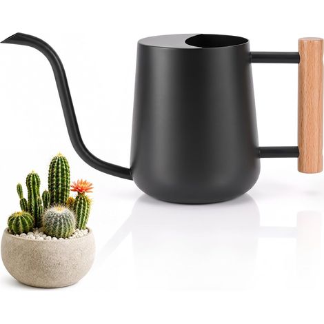 1L/35oz Arrosoir en Acier Inoxydable Arrosoir pour Jardin Plante Succulente Fleurs Petit Mini Arrosoir à Long Bec 1000ml intérieur et Extérieur Arrosoir n Métal Noir (1/5)