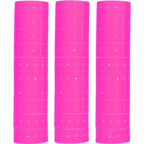 Lot de 3 rouleaux d'étiquettes de prix 15000 pièces, bande simple 21x12mm, rouge rosé, pour M5500 MX5500 (1/5)