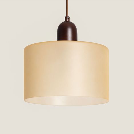 Pendelleuchte Holz und Glas Aiko Beige ↑25 cm (1/5)