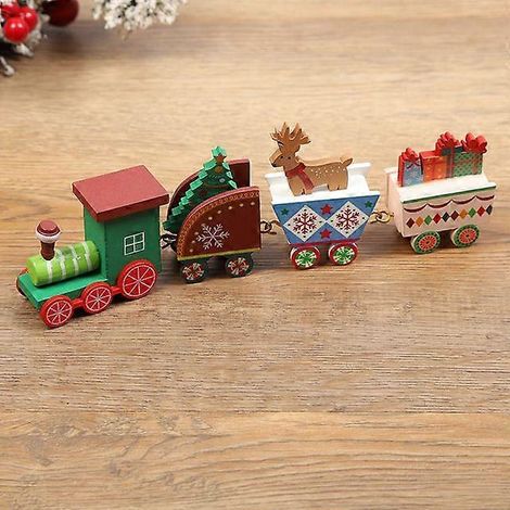 Train de Noël en bois, artisanat en bois, cadeau de Noël, décorations de fenêtre, cadeaux de Noël, Bonne année (1/5)