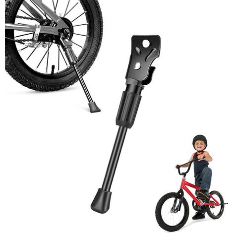 Béquille de vélo enfant – 18 pouces – Noire – 24,5 cm – VTT, électrique, ville – Facile à installer (1/5)