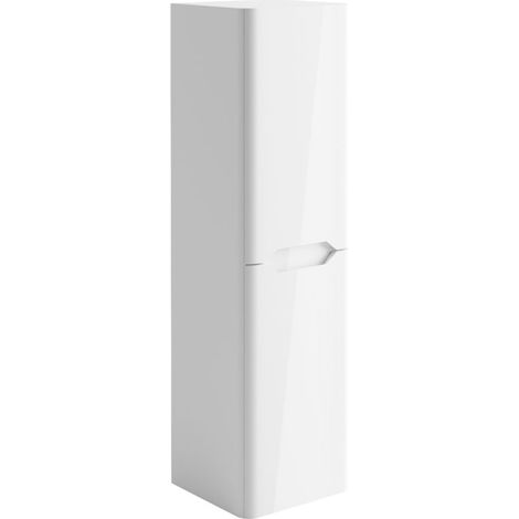 Orbit Ella Wall Hung 2-Door Tall Unit 350mm Wide - Gloss White (1/4)