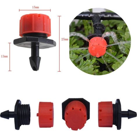 200 pezzi di gocciolatori per irrigazione da 1/4", gocciolatori regolabili per piante, giardino, serra, orto, prato, malva (1/4)