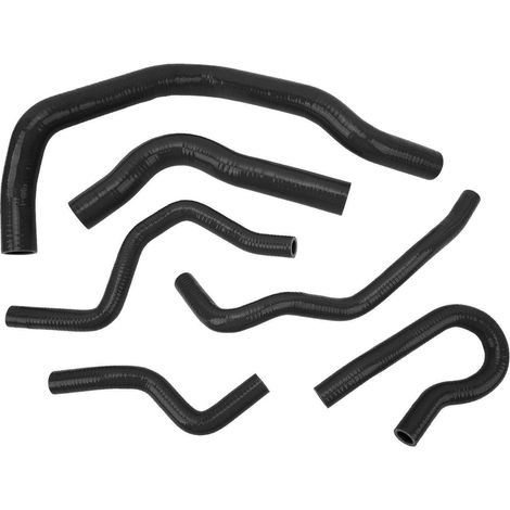 Kit de 6 durites de refroidissement en silicone pour radiateur, compatible avec Honda Civic Type R EK EG B16A B18C B20B (1992-2000), noir. (1/5)