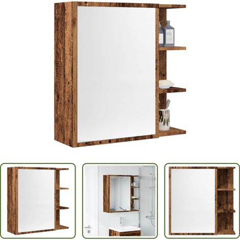 Altholz Optik -  Spiegelschrank Altholz-Optik 62,5x20,5x64 cm Holzwerkstoff