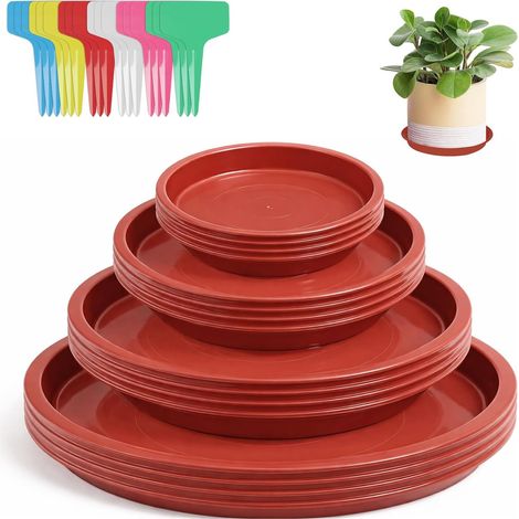 16 Soucoupes pour Pots de Fleurs, Coupelle Pot de Fleur, 12/14/18/22cm (1/5)