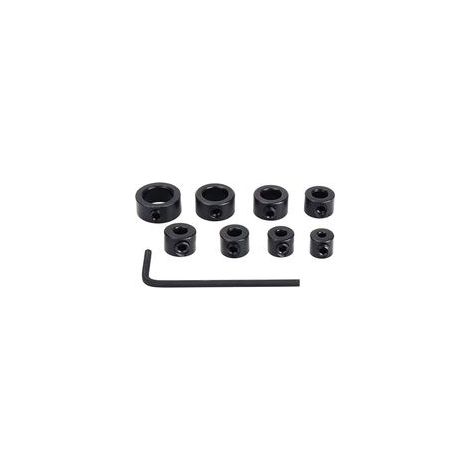 Mandrin de perceuse Butée de profondeur de goujon limite de 9 pièces, butée de profondeur de forage de bague de positionnement, mèche de butée de profondeur, positionneur, localisateur, forets, hexag (1/5)
