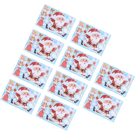Lot de 10 autocollants Noël vitrine maison homme déco PVC adhésif pour fête (1/5)