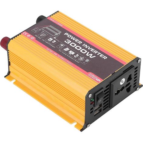 Kfz-Wechselrichter 3000W Dual-USB-Auto-Stromwandler Modifizierter Sinuswellentransformator (DC12V AC110V)