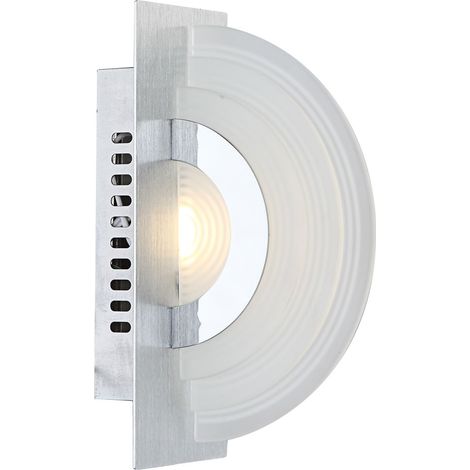 Wandlampe Wandleuchte Chrom Esszimmerleuchte silber 1 flammig LED, Aluminium, 1x LED, LxB 20x7 cm