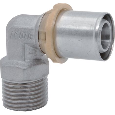 RACCORDO A PRESSARE CURVO 'ART. 404' 16 x 1/2 - maschio- 10 pezzi  - ICMA