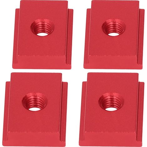Lot de 4 écrous coulissants en T type 30 série M8 en alliage d'aluminium rouge pour menuiserie et mouvement linéaire (1/5)