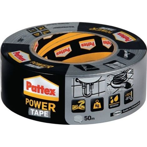 PATTEX Cinta de tela Power-Tape plata-gris 50 m x 50 mm rollo - PT5SW