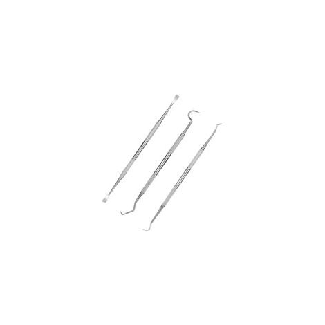 Grattoirs dents animaux - 3 pièces, Tête détartreur acier inoxydable - Pour chiens/chats argenté