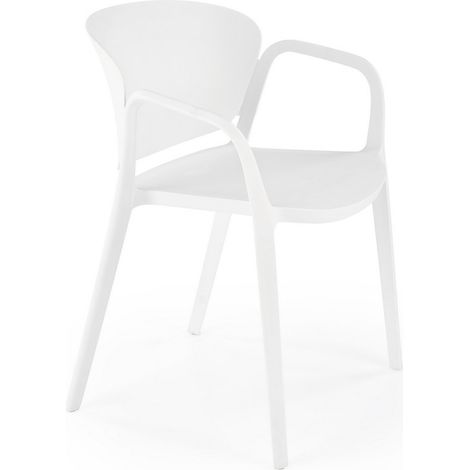 Lot de 4 chaises design polypropylène blanc Romer (1/5)
