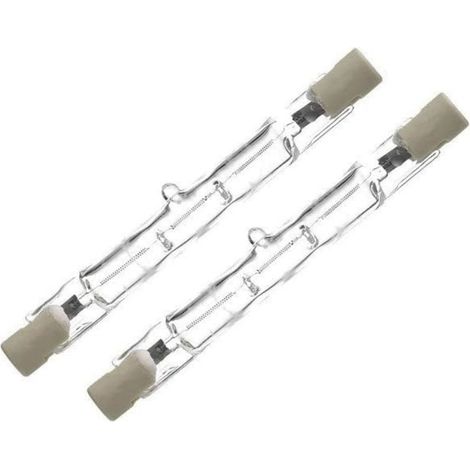 ampoules halogènes R7s J118 longueur éclairage linéaire à économie d'énergie chaud 4 600 lumens 700 K Lot de 2 118 mm 120 W Blanc (1/3)