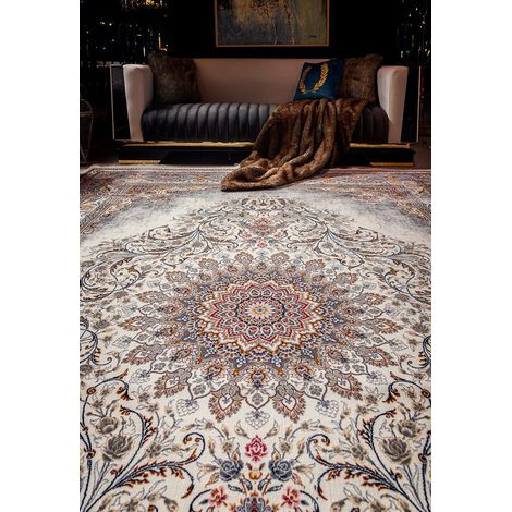 Tapis oriental tissé Beauty Array  - 150x100cm, Rectangular - 80% Polyester, 20% Coton - Tissé - Crème