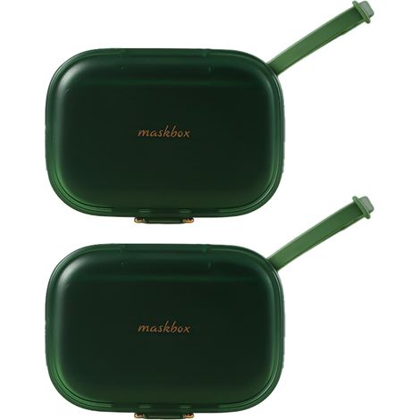 Boîte De Rangement Pour Masques Jetables - Protection Antipoussière - Design Fermé - Capacité 2 À 3 Masques - Lot De 2 (1/5)
