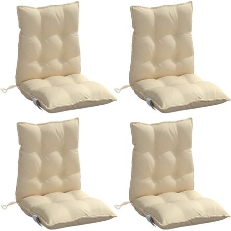 Cojines para silla con respaldo bajo 4 uds tela Oxford beige vidaXL