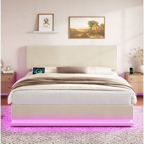 letto letto matrimoniale 160x200 contenitore beige OKMYHOME