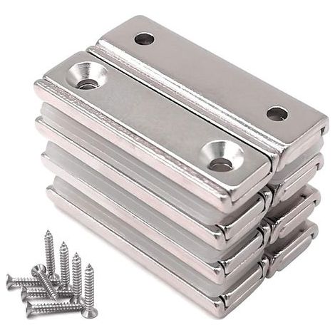 Aimants néodyme rectangulaires 20kg – Lot de 8 – Dimensions 40x13.5x5mm – Boîtier métallique pour rénovation et montage – Mezheng (1/5)