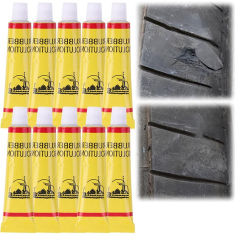 10pcs Bicycle Tyre Repair Glue,Colle Rustine Vélo et Voiture,Colle Réparation Pneu Voiture,Colle Caoutchouc Forte,Résistante pour Rustine Pneu Voiture, Colle pour Caoutchouc Facile à Utiliser (1/5)