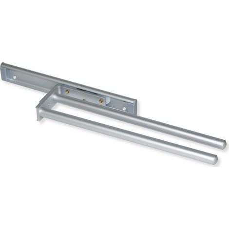 1 - Porte-Serviettes Extensible - Support Coulissant Aluminium - Rangement Rotatif 90 Degrés Pour Cuisine Et Salle De Bain - Finition Mat - 31x31cm (1/5)