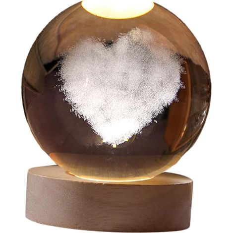 Veilleuse Boule de Verre 3D Lampe de Chevet Décoration Lampe (1/5)
