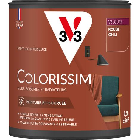 Peinture murale intérieure Colorissim® V33 Rouge chili Velours 0,5L