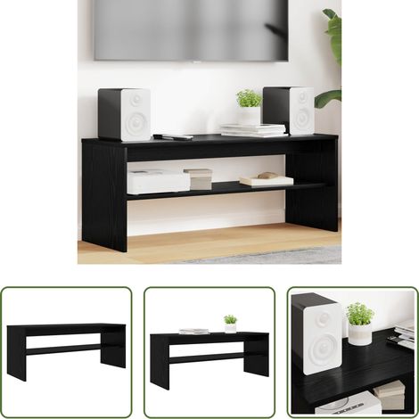 vidaXL Meuble tv bas - Meuble TV Chêne noir 100 x 35 x 40 cm Bois d'ingénierie (1/5)