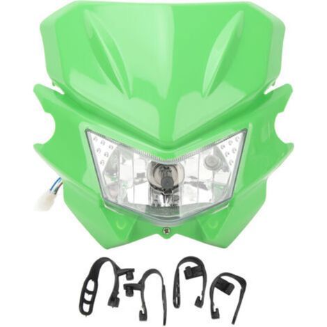 Phare avant de moto H4 avec interface LED étanche et feux de jour (DRL) pour KLX 110 125 150 230 250 300 450R CRF WRF DC12V Vert (1/5)