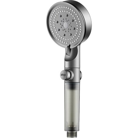 Showerhead - Carbon Filter - Hard Water Softener - 5 Spray Modes - Handheld - 27 x 9 x 3 cm - Black Gray (1/5)