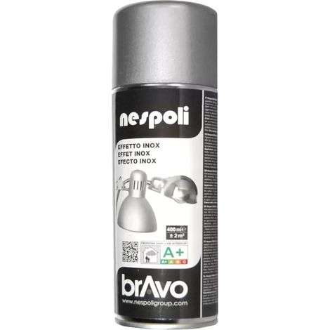Nespoli – Bombe de peinture aérosol effet inox 0,4 L – Acier inox AISI 316 micronisé – Revêtement anti-corrosion très résistant (1/3)