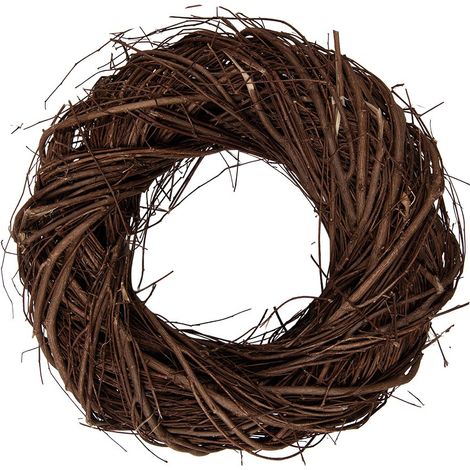 Couronne Décorative en Rotin Marron Ø 25 x 7 cm pour Décoration Intérieure de Salon - PANGIVO (1/2)