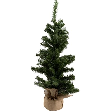 Künstlicher Weihnachtsbaum im Jutesack 90 cm Tannenbaum Christbaum Dekobaum