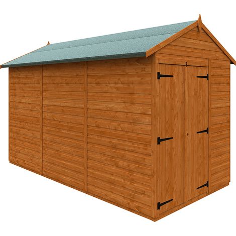 12x6 Flex Apex Double Door Windowless 12mm Flex - L353.8 x W175 x H213.5 cm - Solid Wood/Softwood/Pine - Burnt Orange