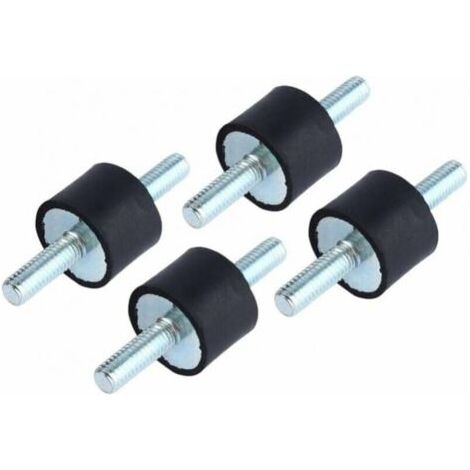 4pcs M6 Supports d'Isolation en Caoutchouc Anti-vibrations Montage d'Isolateur Amortisseur de Pompe à Compresseur d'Air avec Vis 20 x 15 (1/4)