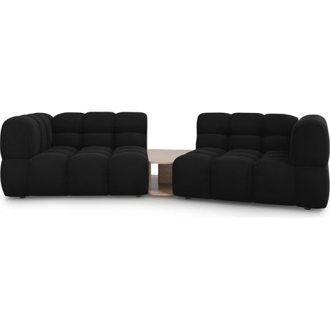Canapé modulable 2 places en velours noir (1/5)