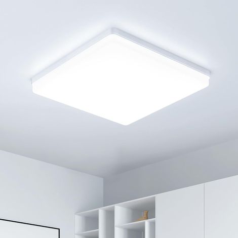 Plafonnier LED UFO Panel: 30CM 48W Carré Lampes de Plafond Moderne 6500K, 4800LM Luminaire Plafonnier Étanche IP44 pour Chambre, Salle De Bain, Salon, Cuisine, Bureau [Classe énergétique E] (1/5)